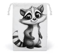 JTKBNVM Sac en mousseline de coton avec cordon de serrage pour peinture raton laveur, sac cadeau de Noël, sac cadeau en tissu, pochette à bijoux, pochette à bijoux, 1 pièce, style 1 pièce, Style :, 1