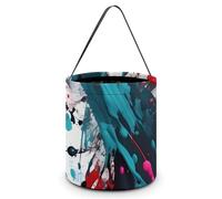 JTKBNVM Sac fourre-tout d'Halloween pour homme et femme, motif éclaboussures de peinture abstraite, sacs à bonbons d'Halloween, sacs à goûter, sacs à friandises, style seau à bonbons, style, taille