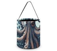 JTKBNVM Sac fourre-tout d'Halloween pour homme et femme - Motif pieuvre - Réutilisable - Style seau à bonbons - Taille unique, Style :, Taille unique