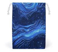 JTKBNVM Sacs en mousseline de coton à motif bleu électrique, sacs cadeaux avec cordon de serrage, sacs cadeaux de Noël, sacs cadeaux en tissu, pochette à bijoux, sacs à cordon de serrage, 1 pièce