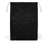 JTKBNVM Sacs en mousseline de coton à paillettes noires avec cordon de serrage, sacs cadeaux en toile, sacs cadeaux de Noël, sacs cadeaux en tissu, pochette à bijoux, sacs à cordon de serrage, 1 pièce