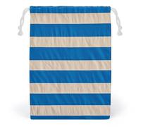 JTKBNVM Sacs en mousseline de coton à rayures blanches et bleues avec cordon de serrage, sacs cadeaux de Noël, sacs cadeaux en tissu, pochette à bijoux, sacs à cordon de serrage, 1 pièce