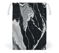 JTKBNVM Sacs en mousseline de coton à texture marbrée noire et blanche avec cordon de serrage, sacs cadeaux de Noël, sacs cadeaux en tissu, pochette à bijoux, sacs à cordon de serrage, 1 pièce, Style