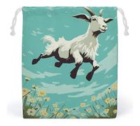 JTKBNVM Sacs en mousseline de coton avec cordon de serrage en forme de chèvre - Sacs cadeaux de Noël en toile - Sacs cadeaux en tissu - Pochette à bijoux avec cordon de serrage - 1 pièce