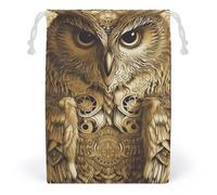 JTKBNVM Sacs en mousseline de coton avec cordon de serrage en forme de hibou, sacs cadeaux de Noël, sacs cadeaux en tissu, pochette à bijoux avec cordon de serrage, 1 pièce