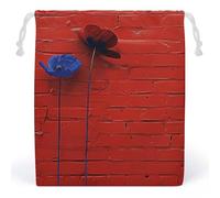 JTKBNVM Sacs en mousseline de coton avec cordon de serrage en forme de mur de briques rouges - Sacs cadeaux de Noël en toile - Sacs cadeaux en tissu - Pochette à bijoux avec cordon de serrage - 1