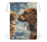 JTKBNVM Sacs en mousseline de coton avec cordon de serrage pour chien et chat, sacs cadeaux en toile, sacs cadeaux de Noël, sacs cadeaux en tissu, pochette à bijoux, sacs à cordon de serrage, 1 pièce,