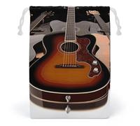 JTKBNVM Sacs en mousseline de coton avec cordon de serrage pour guitare, sacs cadeaux de Noël, sacs cadeaux en tissu, pochette à bijoux, sacs à cordon de serrage, 1 pièce