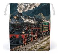 JTKBNVM Sacs en mousseline de coton avec cordon de serrage pour locomotive à vapeur, sacs cadeaux de Noël, sacs cadeaux en tissu, pochette à bijoux, sacs à cordon de serrage, 1 pièce