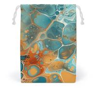 JTKBNVM Sacs en mousseline de coton orange et turquoise avec cordon de serrage, sacs cadeaux en toile, sacs cadeaux de Noël, sacs cadeaux en tissu, pochette à bijoux, sacs à cordon de serrage, 1