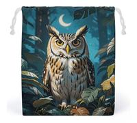 JTKBNVM Sacs en mousseline exotique en forme de hibou nocturne, sacs à cordon de serrage, sacs cadeaux en toile, sacs de Noël, sacs cadeaux en tissu, pochette à bijoux, sacs à cordon de serrage, 1