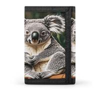 JTKBNVM The Lovely Koala Portefeuille à trois volets pour homme et femme Portefeuille fin à trois volets avec poche avant | Portefeuille polyvalent avec 8 porte-cartes de crédit, style, taille unique,