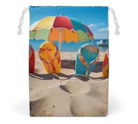 JTKBNVM Tongs colorées Boule de plage Sacs en mousseline de coton Sacs à cordon de serrage Sacs cadeaux en toile Sacs de Noël en tissu Sacs cadeaux Sacs à cordon de serrage Sacs à bijoux Sacs à cordon