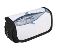 JTKBNVM Trousse à crayons Thunnus Thunnus pour homme et femme - Double couche - Grande capacité - Avec compartiments - Sac de rangement à fermeture éclair pour bureau, Style :, 8.7 x 3.1 x 4.3 inch
