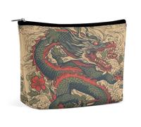 JTKBNVM Trousse de maquillage à motif dragon beige pour femme - Trousse de maquillage portable - Sac de rangement - Grande pochette de maquillage portable pour le travail, style, taille unique, Style