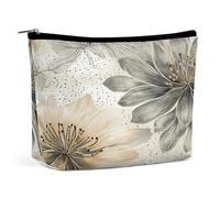 JTKBNVM Trousse de maquillage à rayures beiges et blanches pour femme - Trousse de toilette portable - Grande pochette de maquillage portable pour le travail, style, taille unique, Style :, Taille