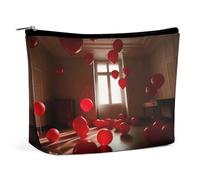 JTKBNVM Trousse de maquillage avec ballons rouges pour femme - Étanche - Portable - Trousse de toilette de voyage - Grande pochette de maquillage portable pour le travail, style - Taille unique, Style