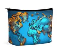 JTKBNVM Trousse de maquillage avec carte du monde pour femme - Étanche - Portable - Trousse de toilette de voyage - Grande pochette de maquillage portable pour le travail, style - Taille unique, Style