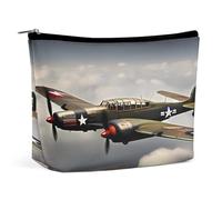 JTKBNVM Trousse de maquillage en avion de la Seconde Guerre mondiale pour femme - Étanche - Portable - Trousse de toilette de voyage - Grande pochette de maquillage portable pour le travail, style -