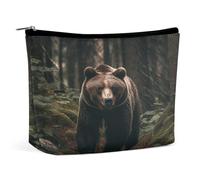 JTKBNVM Trousse de maquillage en forme d'ours dans un arbre pour femme - Imperméable - Portable - Trousse de toilette de voyage - Grande pochette de maquillage portable pour le travail, style, taille