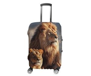 JTKBNVM Two Lions Housse de bagage approuvée par la TSA Housse élastique lavable Housse de protection anti-rayures pour valise de 48,3 à 76,2 cm, blanc, XL