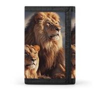 JTKBNVM Two Lions Portefeuille à trois volets pour homme et femme Portefeuille fin à trois volets avec poche avant | Portefeuille polyvalent avec 8 porte-cartes de crédit, style, taille unique, Style