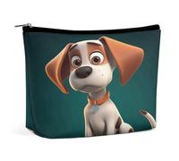 JTKBNVM Une trousse de maquillage à motif chien de dessin animé pour femme - Trousse de toilette portable - Sac de rangement - Grande trousse de maquillage portable pour le travail, style, taille