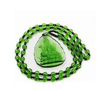 JTKDL Pendentif Tara Verte en Verre Pendentif Bouddha tantrique,5.25x4x1.2cm