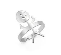 jtkhaweh Bagues Bague Bijoux Femme Hommes De Jolies Mains avec des Doigts D’Honneur Levés, Une Bague Ajustable 钢色
