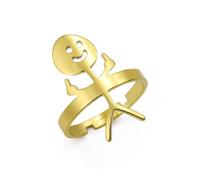 jtkhaweh Bagues Bague Bijoux Femme Hommes De Jolies Mains avec des Doigts D’Honneur Levés, Une Bague Ajustable 金色