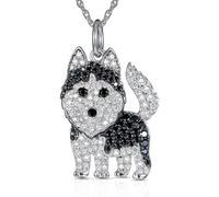 jtkhaweh Collier Pendentif Argent Bijoux Hommes Femmes Necklace Mignon Teckel Pendentif Collier Husky