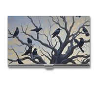 JTKLQBN Blackcorbie Étui fin en métal pour cartes de visite et cartes de visite de Noël pour homme et femme, Blackcorbie, 3.7 x 2.2 x 0.3 Inches, Décontracté