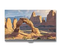 JTKLQBN Étui fin en métal pour cartes de visite Arches National Park - Porte-cartes de visite professionnel - Pour homme et femme - Personnel d'affaires, Arches National Park, 3.7 x 2.2 x 0.3 Inches,