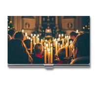 JTKLQBN Étui fin en métal pour cartes de visite « In The Church on Christmas Eve » - Porte-cartes de visite professionnel - Pour homme et femme - Personnel d'affaires, In the Church on Christmas Eve,