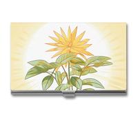 JTKLQBN Étui fin en métal pour cartes de visite - Motif plantes légères - Organiseur professionnel pour cartes de visite - Porte-cartes de Noël pour homme et femme - Personnel d'affaires, Plantes