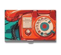 JTKLQBN Étui fin en métal pour cartes de visite - Motif téléphone de Londres rétro - Organisateur de cartes de visite professionnel - Pour homme et femme - Personnel d'affaires - Angleterre