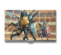 JTKLQBN Étui fin en métal pour cartes de visite - Soldat courageux - Porte-cartes de visite professionnel - Pour homme et femme - Personnel d'affaires