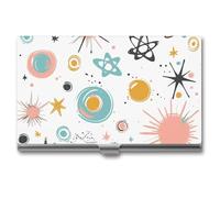 JTKLQBN Étui fin en métal pour cartes de visite style rétro clip art imprimé porte-cartes de visite professionnel porte-cartes de visite porte-cartes de Noël pour homme femme personnel d'affaires,