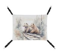 JTKLQBN Hamac à suspendre pour animal domestique 42 x 33 cm imprimé sur les rails de train, tapis doux pour animal de compagnie avec sangles réglables, respirant, Hanmock pour chats, furets, petits