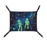 JTKLQBN Hamac à suspendre pour animal domestique 42 x 33 cm, lit imprimé phosphorescent, tapis doux avec sangles réglables, respirant, Hanmock pour chats, furets, petits chiens, lapins
