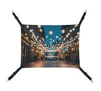 JTKLQBN Hamac à suspendre pour animal domestique 42 x 33 cm - Lumières de Noël brillantes comme des étoiles - Tapis doux avec sangles réglables - Respirant - Hanmock pour chats, furets, petits chiens,