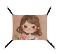 JTKLQBN Hamac à suspendre pour animal domestique, 42 x 33 cm, motif gros yeux, tapis doux pour animal domestique avec sangles réglables, respirant, pour chats, furets, petits chiens, lapins