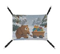JTKLQBN Hamac à suspendre pour animal domestique 42 x 33 cm - Motif ours - Doux - Avec sangles réglables - Respirant - Pour chats, furets, petits chiens, lapins
