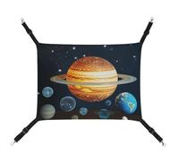 JTKLQBN Hamac à suspendre pour animal domestique 42 x 33 cm phosphorescent, lit doux imprimé planète, tapis doux pour animal domestique avec sangles réglables, respirant, Hanmock pour chats, furets,