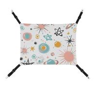 JTKLQBN Hamac à suspendre pour animal domestique de 42 x 33 cm style rétro clip art imprimé tapis doux pour animal domestique avec sangles réglables Hanmock respirant pour chats, furets, petits