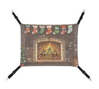 JTKLQBN Hamac suspendu pour animal domestique 42 x 33 cm en attente de cadeaux imprimé lit doux tapis pour animal domestique avec sangles réglables Hanmock respirant pour chats, furets, petits chiens,