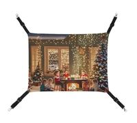 JTKLQBN Hamac suspendu pour animal domestique de 42 x 33 cm. La table est remplie de cadeaux imprimés, tapis doux pour animaux de compagnie avec sangles réglables, respirant, Hanmock pour chats,