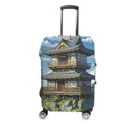 JTKLQBN Housse de bagage anti-rayures - Architecture japonaise imprimée - Housse de protection lavable - Protection élastique pour valise de taille, Architecture japonaise, M