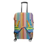JTKLQBN Housse de bagage anti-rayures avec imprimé Proud of The Rainbow - Housse de protection lavable pour valise élastique, Fiers de l'arc-en-ciel, L