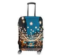 JTKLQBN Housse de bagage anti-rayures avec lumières de Noël brillantes comme des étoiles imprimées - Housse de protection lavable pour valise élastique, Les lumières de Noël brillent comme des